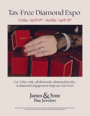 James & Sons Announces Chicagoland's Exclusive Tax-Free Diamond Expo Savings Event